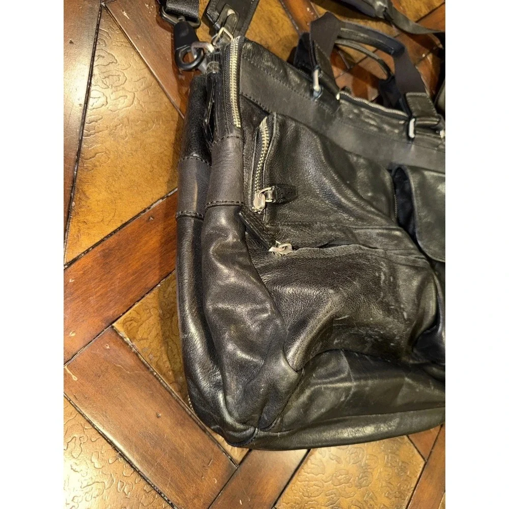 Tumi‎ Laredo Leather Large Briefcase Luggage Bag Black Carry On 17.5